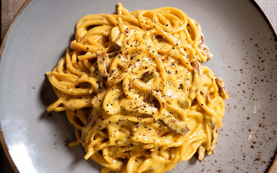 La Carbonara flambé vegana
