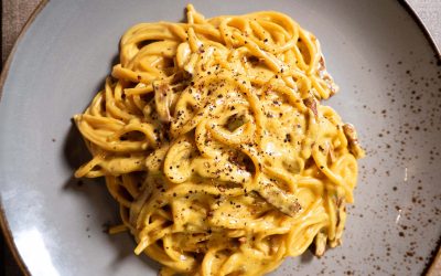 La Carbonara flambé vegana